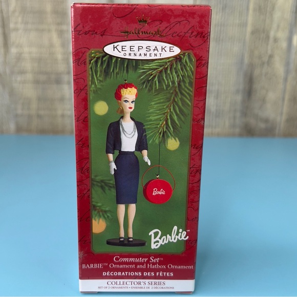 Hallmark Keepsake Ornament Barbie Ornament and Hat Box Ornament Commuter Set - Picture 1 of 4